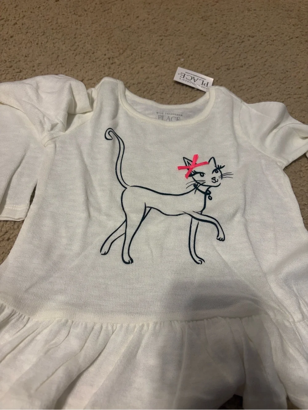 Adorable White Ruffle Cat outfit for Kids size 4t